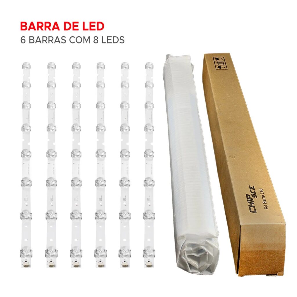 Barra De Led TCL 65 65P65US 65P8M Kit 6 Barras Eletro Parts